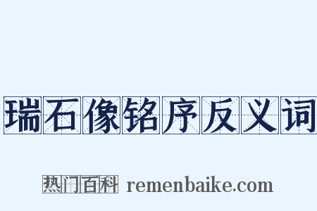 瑞石像铭序反义词是什么意思的图片